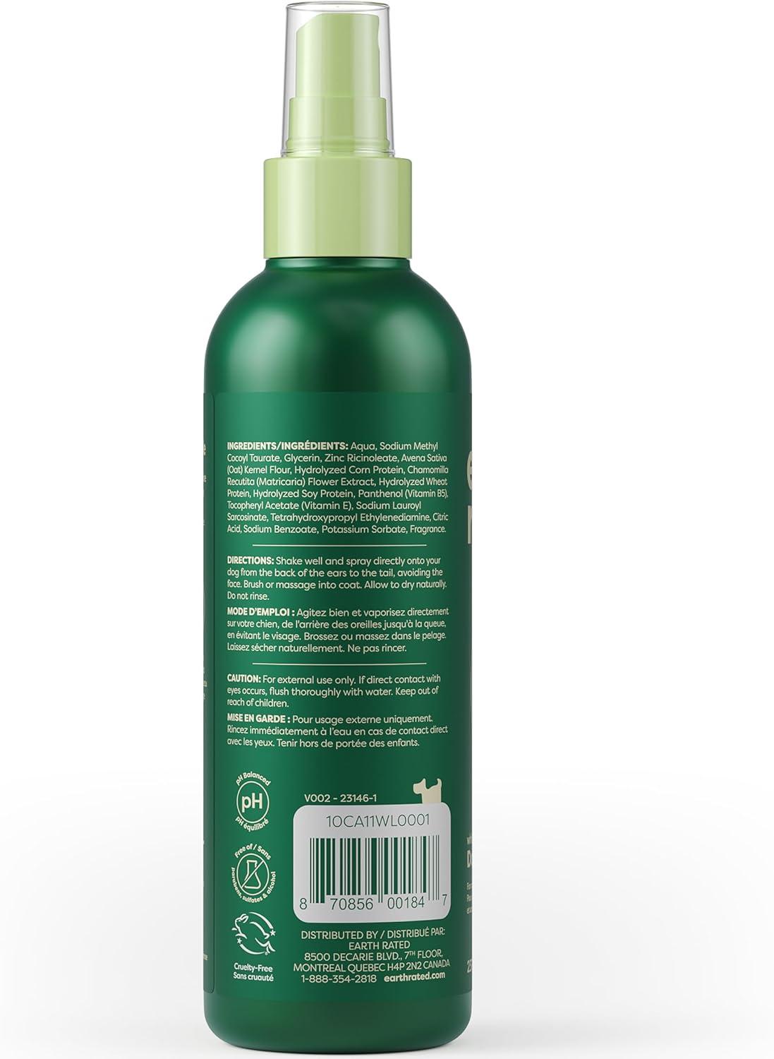 imageEarth Rated Dog Deodorizing Spray Conditioning ampamp OdorEliminating Perfume for Dogs for All Coat Types Refreshing White Tea ampamp Basil Scent 8 oz