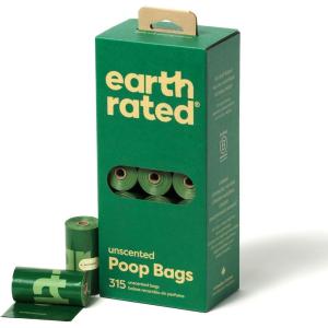 imageEarth Rated Dog Poop Bags Guaranteed Leakproof and Extra Thick Waste Bag Single Refill Rolls for Dogs Lavender Scented 315 CountUnscented